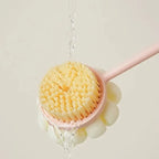 Two Sided Shower Body Brush Silicone Long Handle Back Body Exfoliating