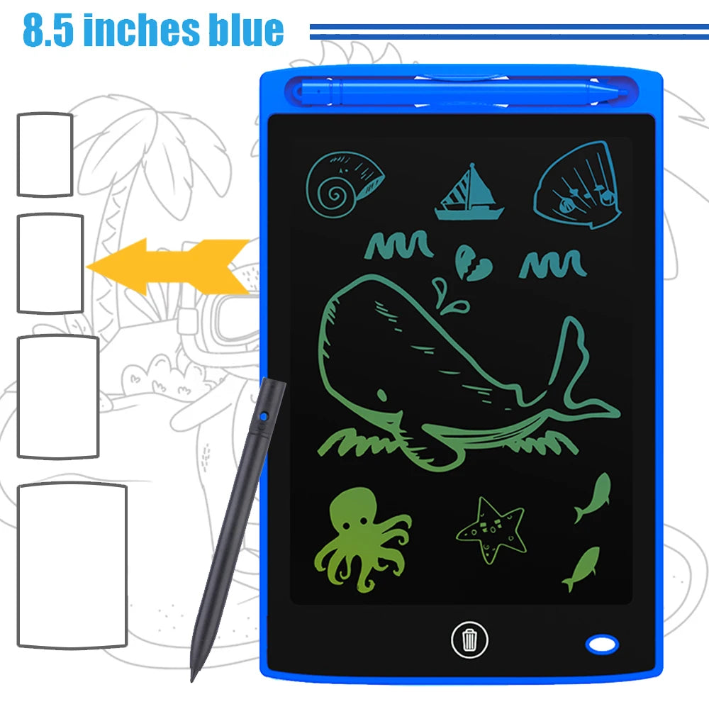 8.5" Led Board Electronic Writing Tablet Sketchpad Magic Erasable Handwriting Pad Kids Gifts icd