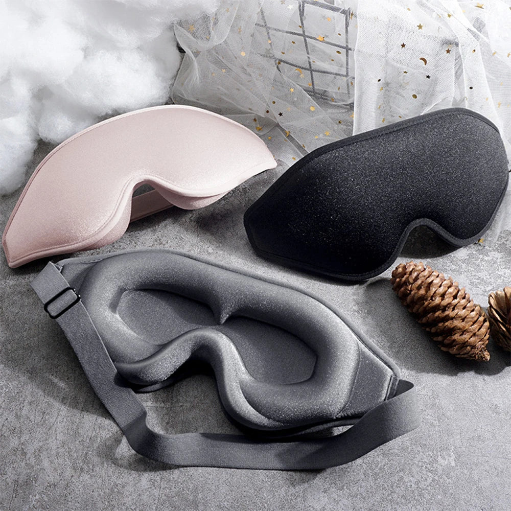 3D Sleep Mask Blindfold Soft Memory Foam 99% Blockout
