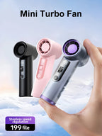 Pocket Turbo Fan Mini Small Wind Summer Cooling Portable Digital Display Wireless Rechargeable Blower