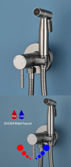 ULA Portable Bidet Sprayer Set Black Stainless Steel Toilet Bathroom Shower Head