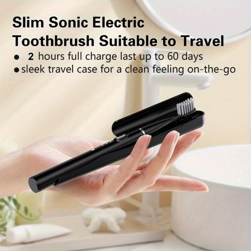 Electric Toothbrush Portable USB Rechargeable 6 Replaceable Heads Suitable for Travel