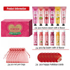 96pcs gift set hand cream and lip balm with thank you card and bag suitable for wedding ladies party