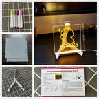 Luminous Acrylic Drawing Magic Led Transparent Board Note Board Kids Educational Gift With Stand 7 Color Markers