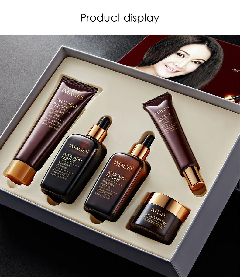 5pcs/Set IMAGES Avocado Skin Care Facial Moisturizing Cream Serum Cleanser Eye Skin Care Products