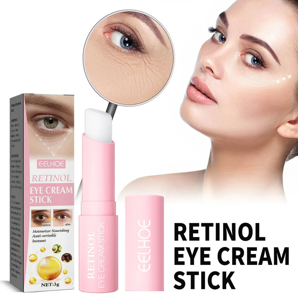 Retinol Smooth Wrinkle Eye Cream Anti Puffiness Remove Dark Circles Stick Fade Fine Lines Whitening Moisturizing