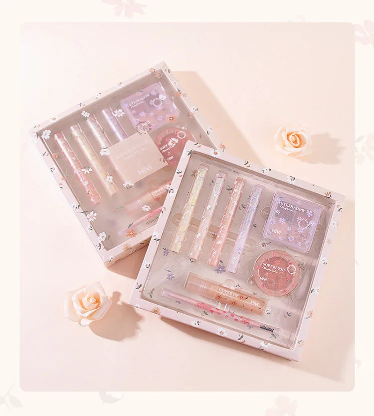 8-Piece Beauty Set with Lipstick Concealer Eyeshadow Eyebrow and Blush Makeup