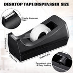 1pc Black Desktop Tape Dispenser Non-Slip Base