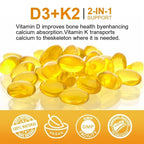 Vitamin D3 5000IU and 200 Mcg Vitamin K2 (MK-7) Capsules