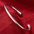 Trendy 925 Sterling Silver Bracelet Fashion Jewelry Adjustment Cuff