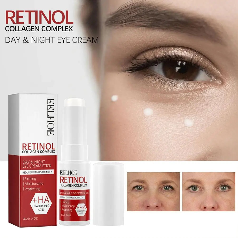 Retinol Eye Cream Stick Anti Aging Fade Dark Circles Under the Eyes Remove Eye Bags Moisturizing Firming Skin Care