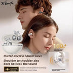 Clip-On Earbuds Wireless Bluetooth 5.4 Comfortable Open Ear Headphones with Aurora Earrings 50h Play Christmas Gifts