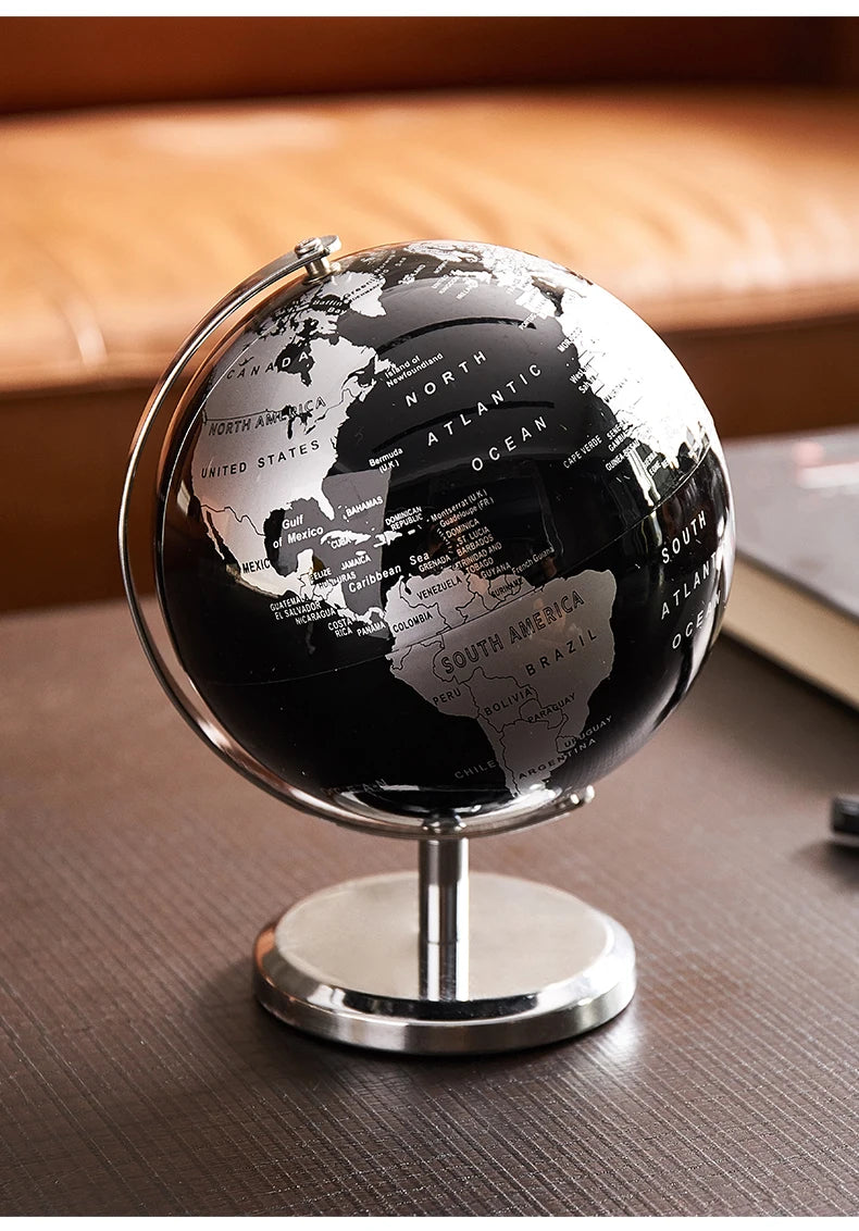 Retro World Globe Learning Map Kids Study Desk Geography Education