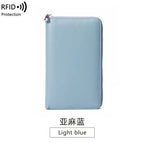 RFID Anti-Theft Cowhide Leather Wallet Brush Head Layer Large Capacity