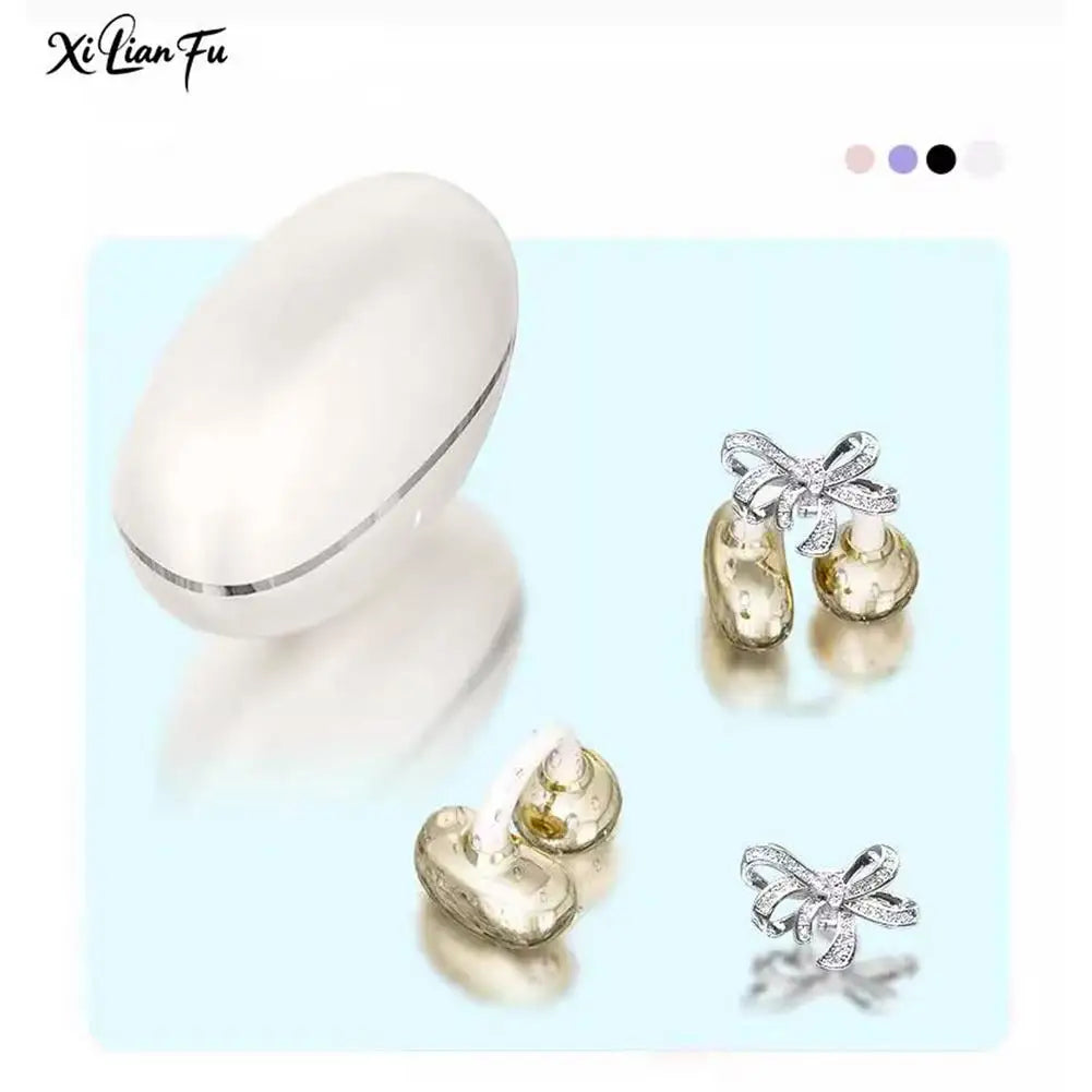 Clip-On Earbuds Wireless Bluetooth 5.4 Comfortable Open Ear Headphones with Aurora Earrings 50h Play Christmas Gifts