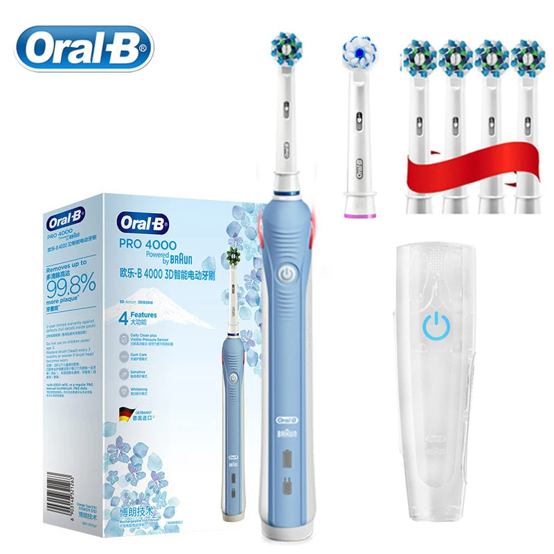 Oral B Electric Toothbrush Pro4000 Adult Rechargeable Electric Tooth Brush
