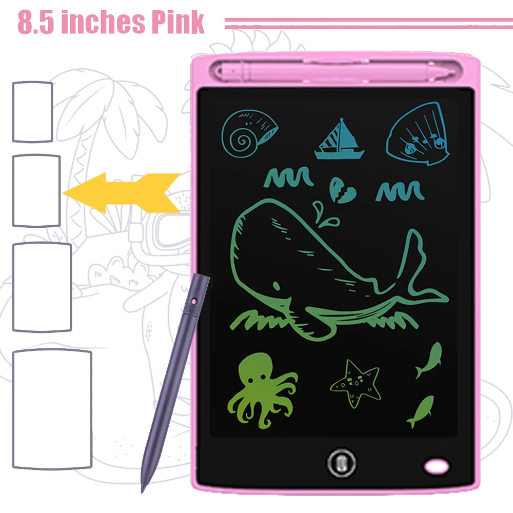 8.5" Led Board Electronic Writing Tablet Sketchpad Magic Erasable Handwriting Pad Kids Gifts icd