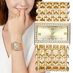 Luxury Noble Gold Ladies Quartz Watch Women's Bracelet