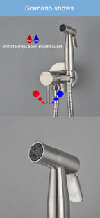 ULA Portable Bidet Sprayer Set Black Stainless Steel Toilet Bathroom Shower Head