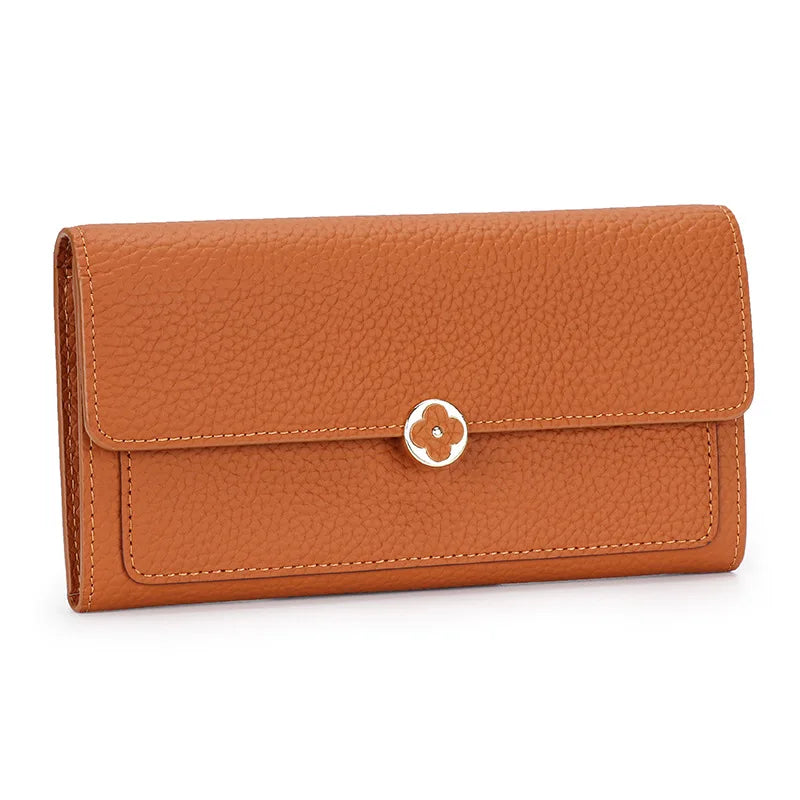 Women's Wallet Full Leather Long Wallet First Layer Cowhide Leather Clutch