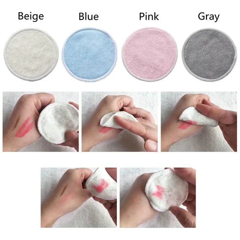 12PC Reusable Round Cotton Pads Makeup Remover Washable Round Bamboo Nursing