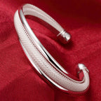 Trendy 925 Sterling Silver Bracelet Fashion Jewelry Adjustment Cuff
