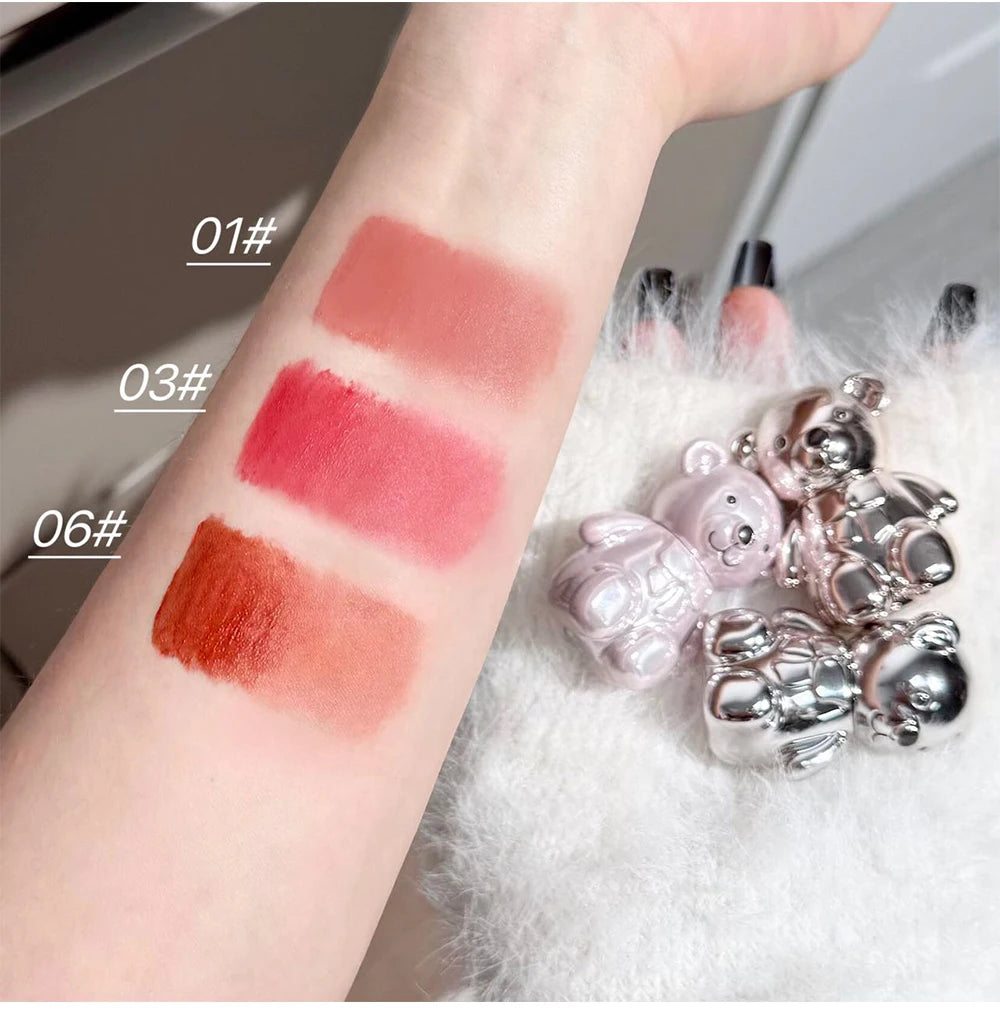 ART VALUE 7PC Makeup Set 3 Colors Lip Mud Pressed Powder Blush Eyeshadow Necklace
