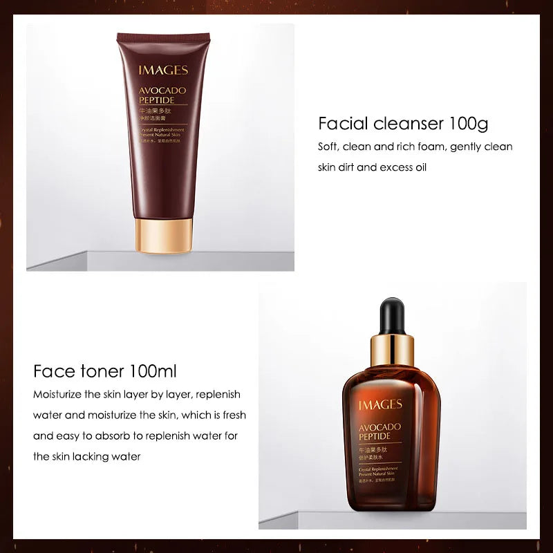5pcs/Set IMAGES Avocado Skin Care Facial Moisturizing Cream Serum Cleanser Eye Skin Care Products