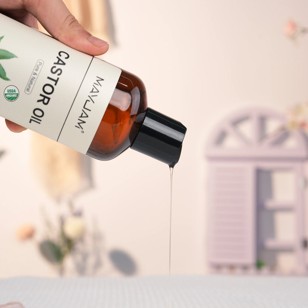 Organic Castor Oil Cold Pressed Massage Moisturizes Nourish Hair Eyelash Nail Growth 16fl.oz Pure Carrier Oil