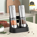 Salt And Pepper Grinder With Adjustable Coarseness Refillable Battery Powered Kitchen Set