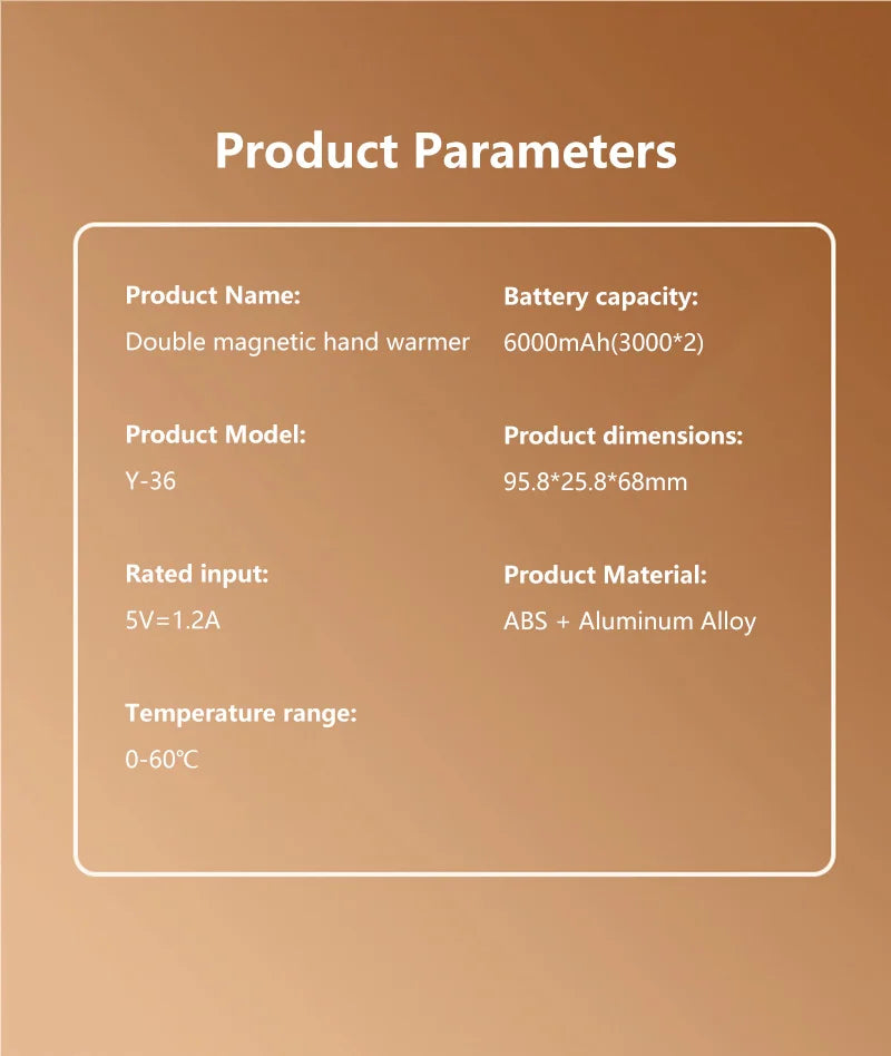 Xiaomi Hand Warmer Rechargeable Magnetic Design Electric 6000mah Split-type Skin-friendly Material