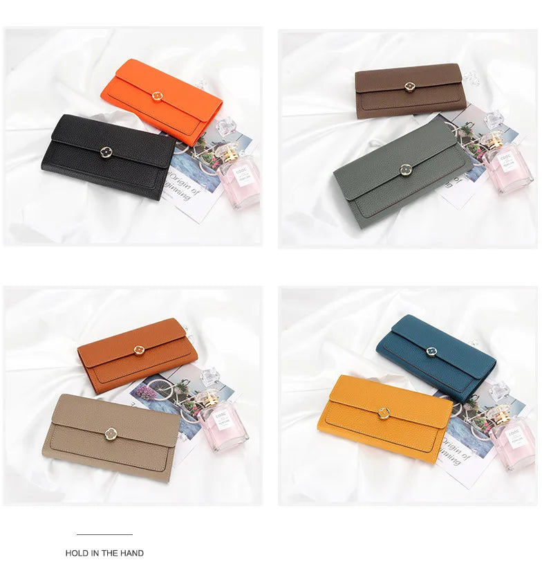 Women's Wallet Full Leather Long Wallet First Layer Cowhide Leather Clutch