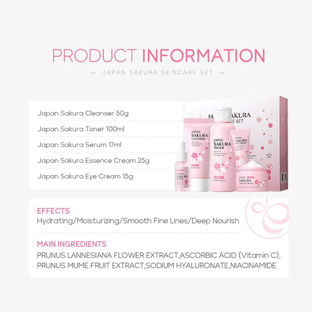 5/3pcs Sakura Skin Care Sets Gift Box
