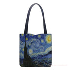 Van Gogh Oil Painting Tote Bag Retro Art Travel Shopping High Quality Foldable