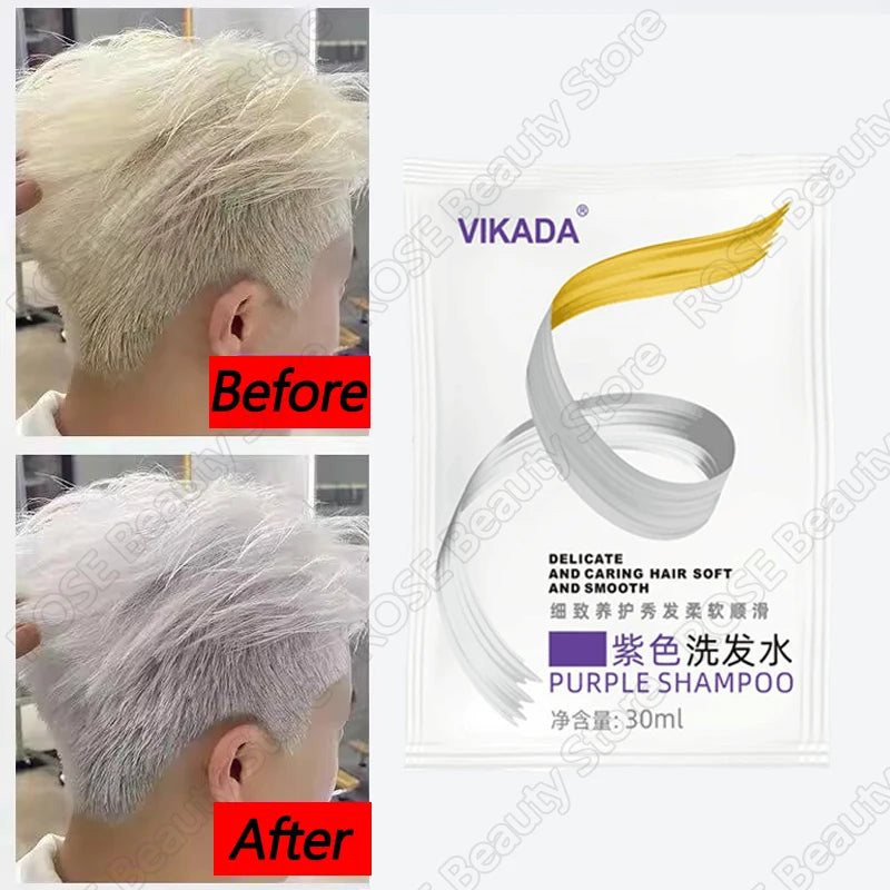 Professional Purple Shampoo Yellow Removal Post Dyeing Gray Hair Bleached Highlighted Revitalize 300ml