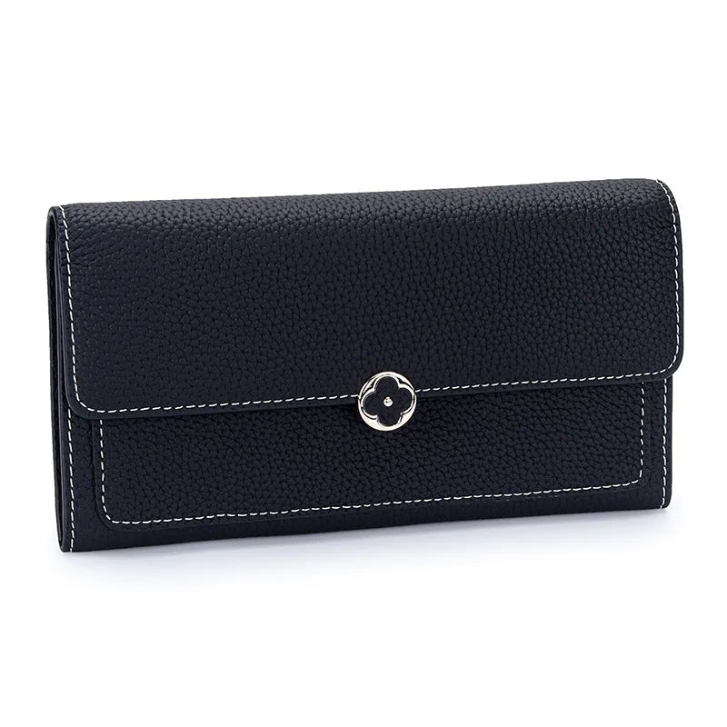 Women's Wallet Full Leather Long Wallet First Layer Cowhide Leather Clutch