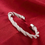 Trendy 925 Sterling Silver Bracelet Fashion Jewelry Adjustment Cuff