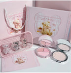 ART VALUE 7PC Makeup Set 3 Colors Lip Mud Pressed Powder Blush Eyeshadow Necklace