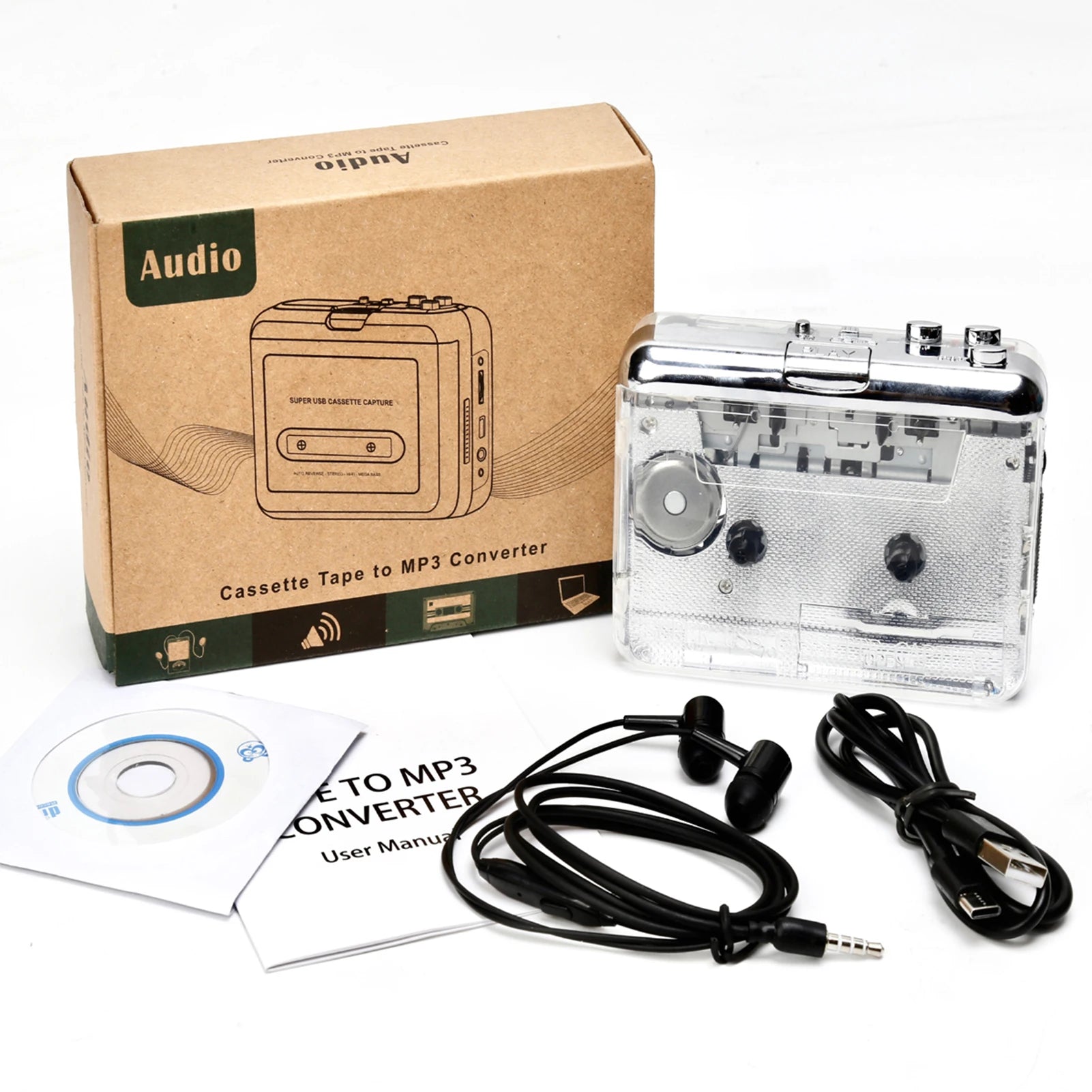 TON010 Cassette Player Portable Tape Recorder USB Cassette Capture To MP3 Format