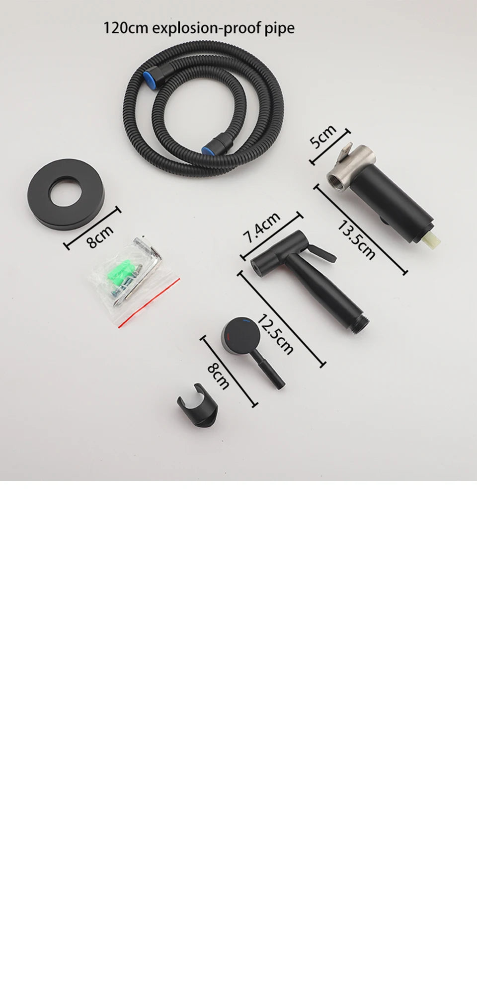 ULA Portable Bidet Sprayer Set Black Stainless Steel Toilet Bathroom Shower Head