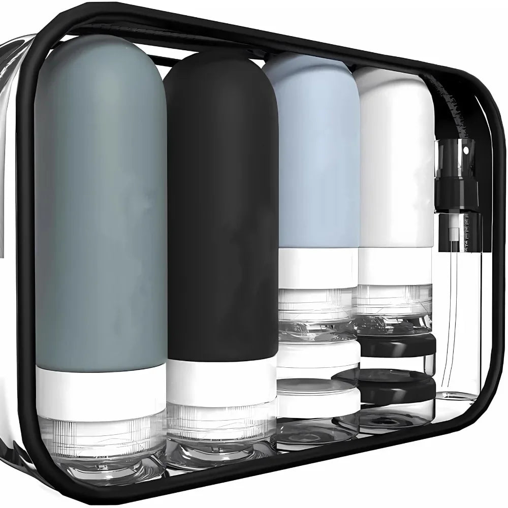 17/4Pcs Travel Bottles Set Leak Proof Refillable Shampoo Conditioner Lotion Liquid Empty