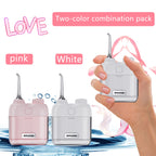 YUESI Portable Water Flosser Travel Mini Dental Irrigator 2 Nozzles 4 Modes Continuous Flow Plaque Busting Teeth Cleaning