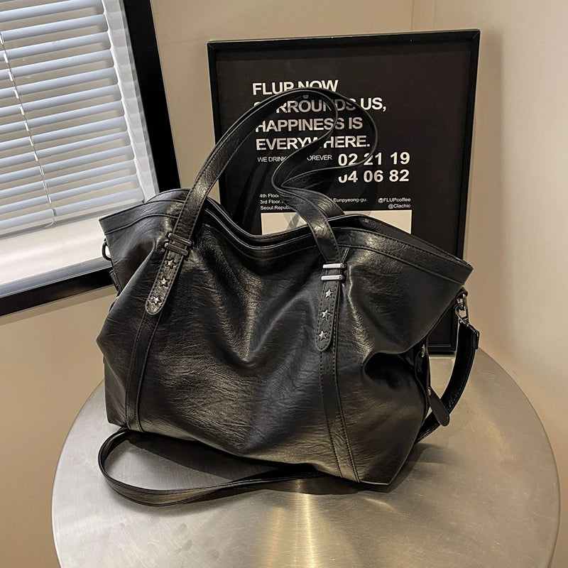 MOODS Large Sized Tote Bags For Women Soft Leather Large Capacity Shoulder Crossbody Quality