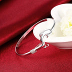Trendy 925 Sterling Silver Bracelet Fashion Jewelry Adjustment Cuff