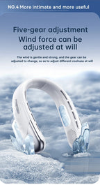 Xiaomi Portable Neck Fan 10000mAh Mini Bladeless Silent USB Rechargeable LED Digital Display 5th Gear Air Cooler