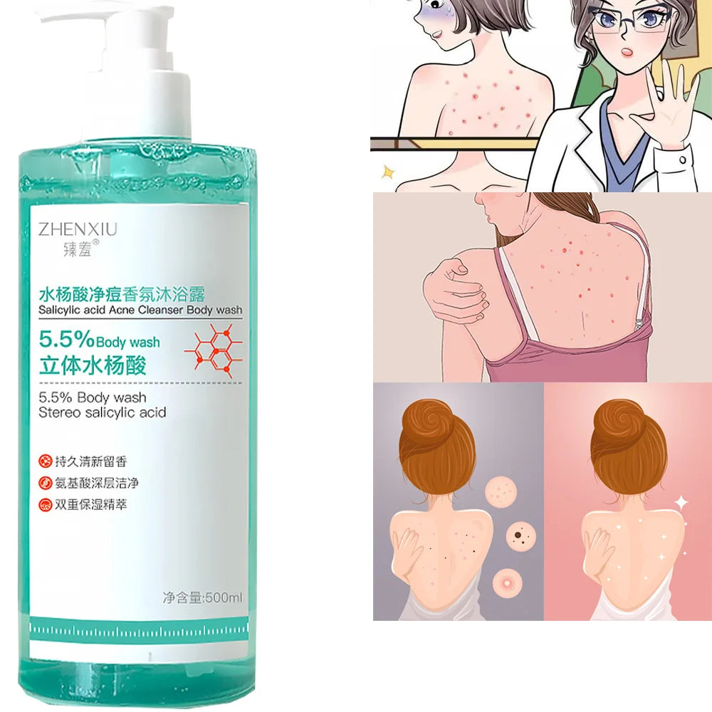 16.9 oz Salicylic Acid Body Wash Gentle Smoothing Mild Exfoliating Daily Deep Cleanses Acne and Sebum