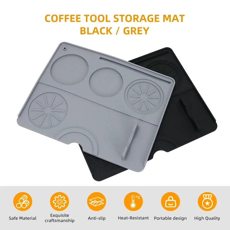 Coffee Bar Tamper Mat Distributor Station Silicone Espresso Maker Barista Tools