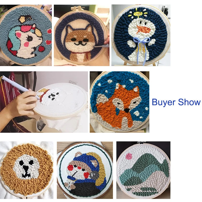 Punch Needle Kits for Beginners Adults Embroidery Starter Craft Tools Ocean Life Theme DIY Wall Art Gift for Women