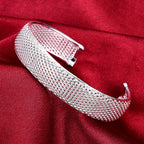 Trendy 925 Sterling Silver Bracelet Fashion Jewelry Adjustment Cuff