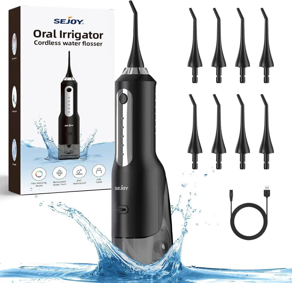 Sejoy Cordless Electric Water Flosser for Teeth Dental Portable Oral Irrigator Rechargeable